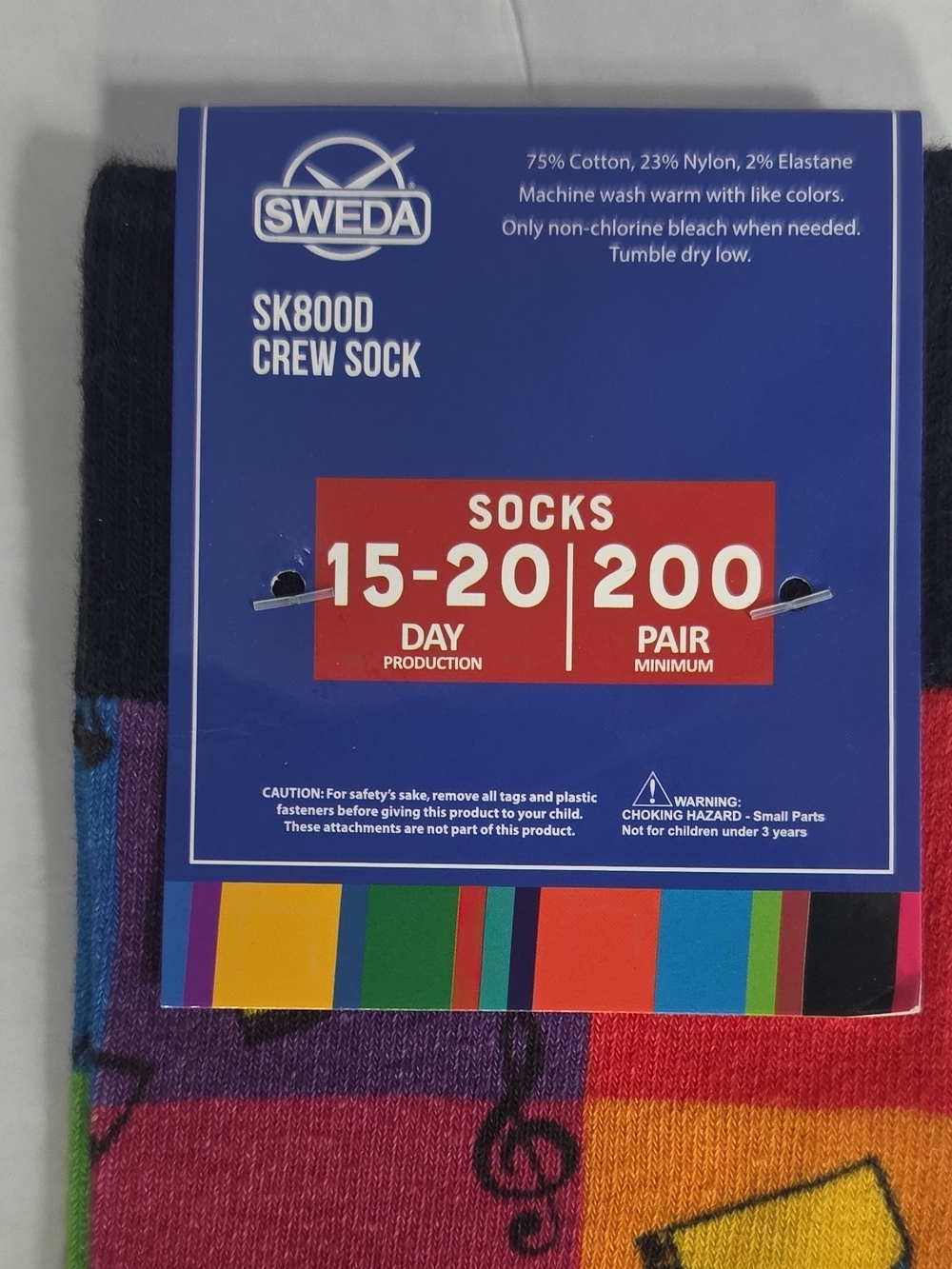 Multicolor Check Pattern Crew Socks - Men's - Picture 4 of 4